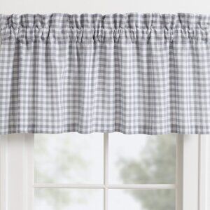 CROSCILL Blouson Curtain Valances Lavender Purple White Gingham Plaid SET OF 3